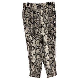 Express Pants Black/Cream Snakeskin Pattern Jogger in‎ Size 8  EUC